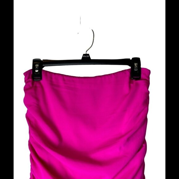 Jay Godfrey Hot Pink Silk Ruched Gathered Sides Mini Skirt Size 4‎ - Picture 3 of 8